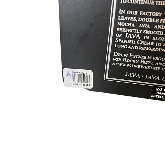 Rocky Patel Java the 58 Mint Corona Drew Estate Empty Cigar Box Black - Picture 2 of 12